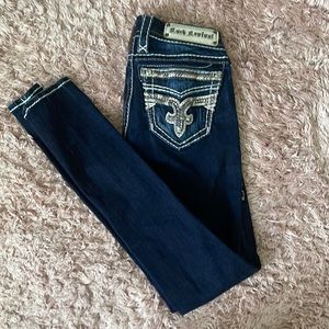 Rock Revival dark wash skinny jeans. from Buckle. only worn once